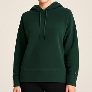 Fabletics Forest Green Cozy Knit Hoodie – Size Small drawstring, oversized